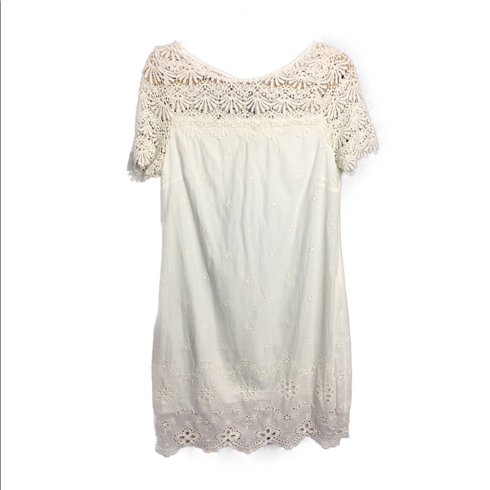 White Eyelet Mini Summer Dress